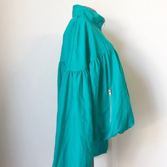 Free People Balloon Green Bomber Zip Up Jacket - Picture 8 of 8